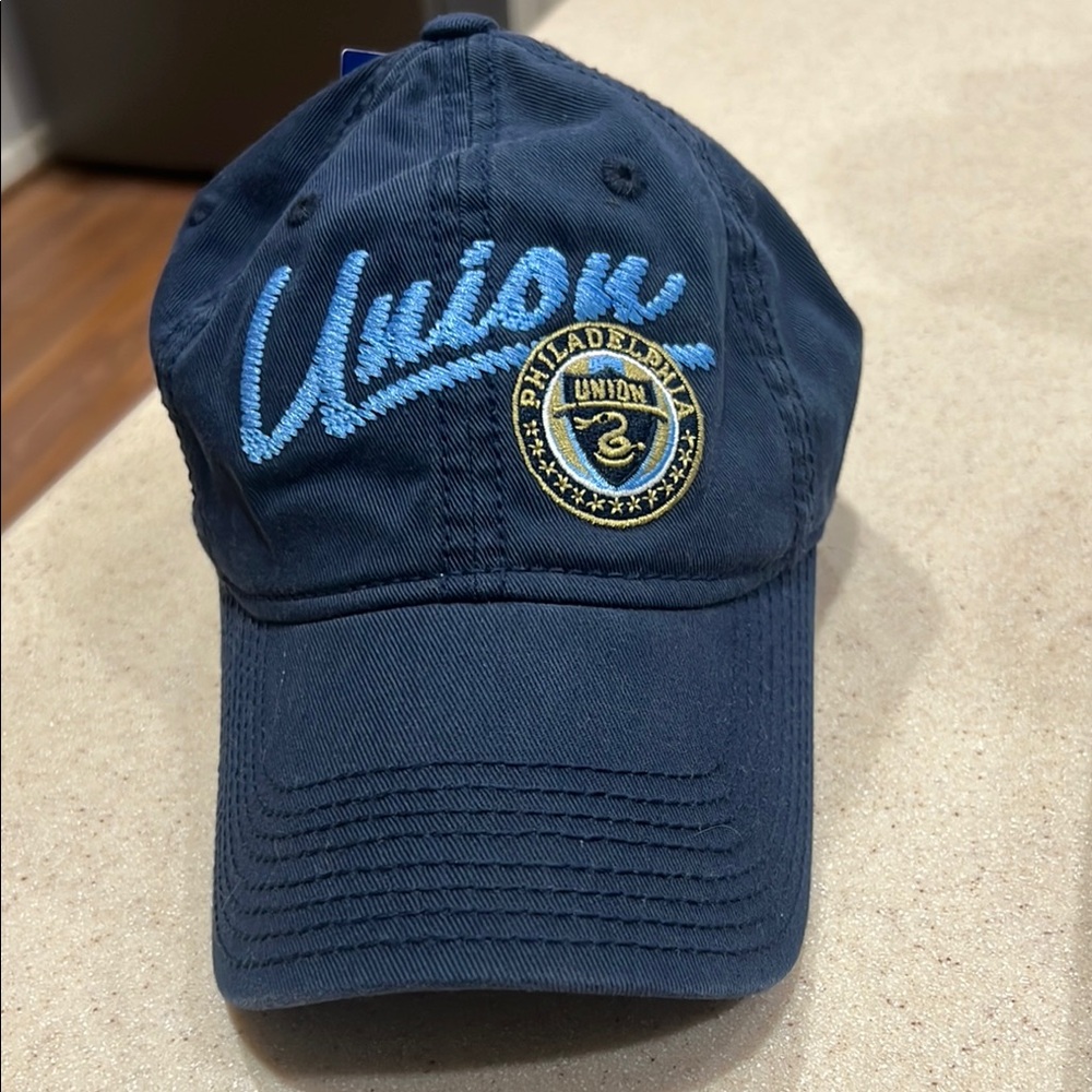 adidas Navy Blue Hat with Gold and Light Blue Embroidery